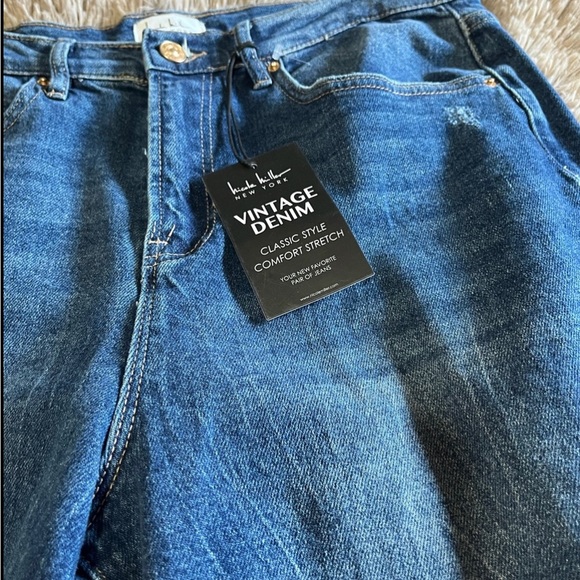 Nicole Miller Super High Rise Straight Distressed Chewed Hem Sz. 12 - Picture 3 of 7